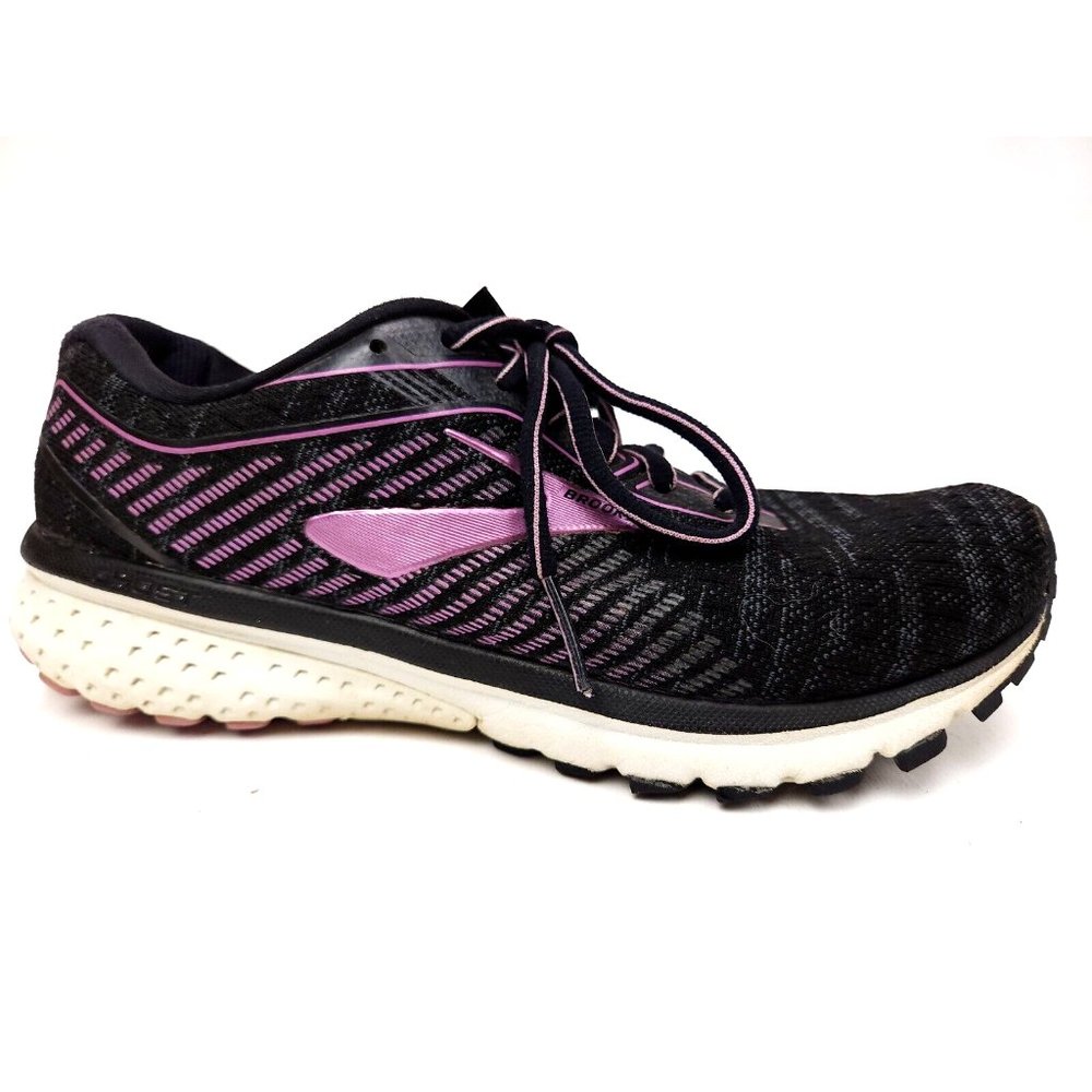 Brooks Ghost 12 Black/Purple Womens Sz 8 US Athletic Running Shoes Sneakers